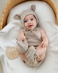 Lamb Singlet Knit Romper Bundle - Fawn