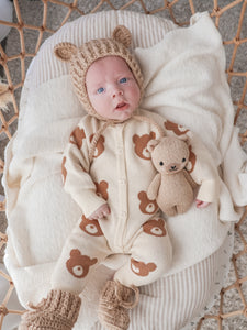 Knit Brown Bear Romper