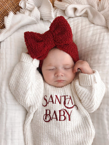 'Santa Baby' Long Sleeve Knit Romper