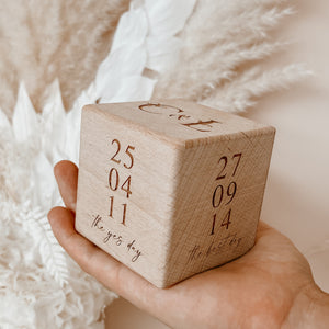 Personalised Wedding Keepsake Cube