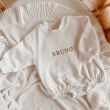 Load image into Gallery viewer, Long Sleeve Personalised Bubble Romper - Milk