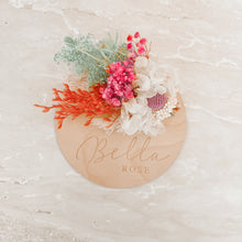 Load image into Gallery viewer, Dried Floral Announcement Plaque