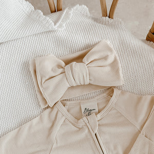 Ribbed Bamboo Topknot - Vanilla - PRE ORDER - Est. Dispatch Date Early April