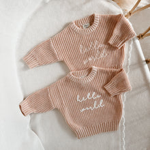 Load image into Gallery viewer, &#39;Hello World&#39; Mini Knit Sweater - Pink Lemonade