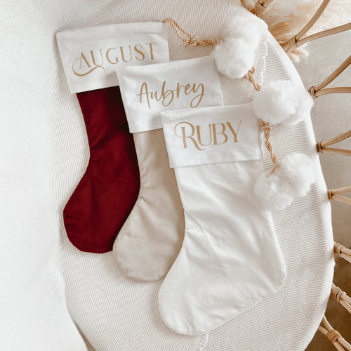 Personalised Holiday Velvet Stocking