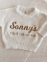 Load image into Gallery viewer, Personalised First Christmas Mini Knit Sweater - Milk