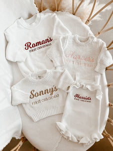 Personalised Winter First Christmas Bubble Romper - Milk