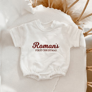 Personalised Summer First Christmas Bubble Romper - Milk