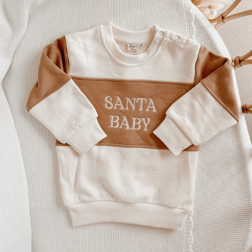 'Santa Baby' Beige Crew Sweater