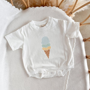 Blue Scoop Ice Cream Slouch Romper