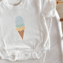 Load image into Gallery viewer, Blue Scoop Ice Cream Slouch Romper