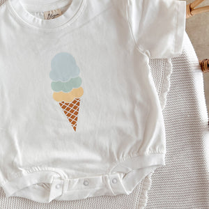 Blue Scoop Ice Cream Slouch Romper