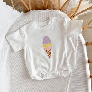 Pink Scoop Ice Cream Slouch Romper