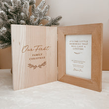 Load image into Gallery viewer, SALE &#39;Our First Family Christmas&#39; Wooden Photo Frame