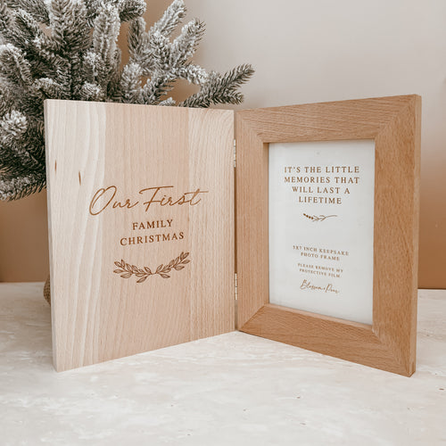 SALE 'Our First Family Christmas' Wooden Photo Frame