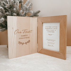 SALE 'Our First Family Christmas' Wooden Photo Frame