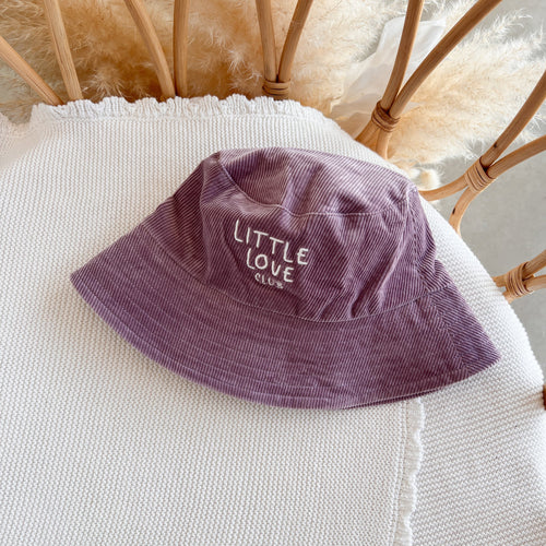 Corduroy 'Little Love Club' Bucket Hat - Purple