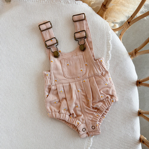 Denim Daisy Overalls - Pink