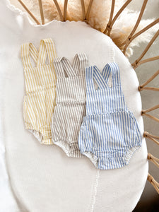 Sand Stripe Cross Back Romper