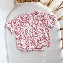 Load image into Gallery viewer, Candy Heart Slouch Romper - Red &amp; White