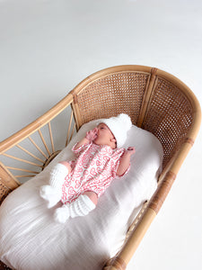 Candy Heart Slouch Romper - Red & White