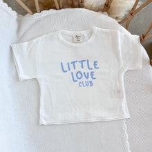 Load image into Gallery viewer, &#39;Little Love Club&#39; Big Logo Tee - White &amp; Blue