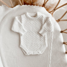 Load image into Gallery viewer, Lamb Long Sleeve Knit Romper - Milk