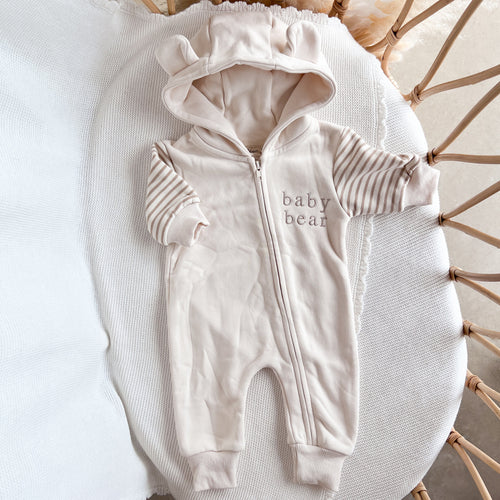 'Baby Bear' Hoodie Zip Romper