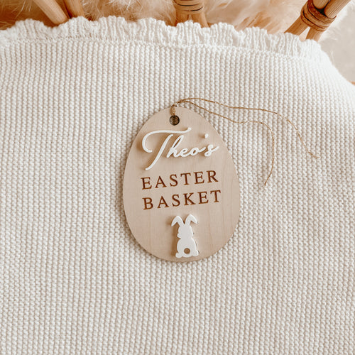 Personalised Easter Basket Tag (Bunny) - Acrylic Name