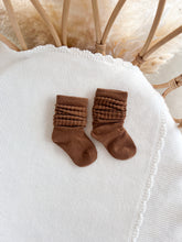 Load image into Gallery viewer, Brown Socks (Frill or Scrunch)