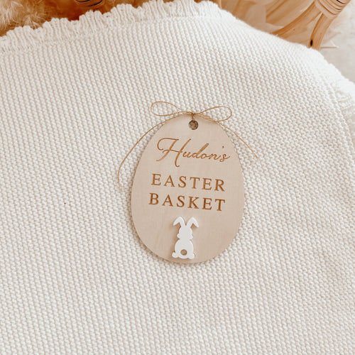 Personalised Easter Basket Tag (Bunny) - Etched Name