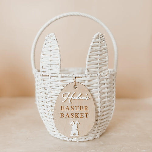 Easter Basket & Tag Bundle - Personalised Tag (Bunny) - Acrylic Name