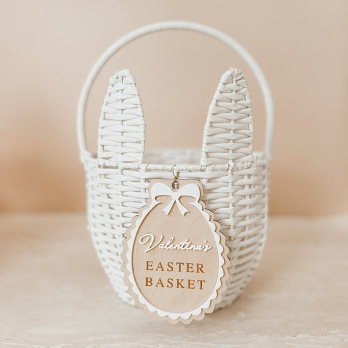 Easter Basket & Tag Bundle - Personalised Tag (Bow) - Acrylic Name