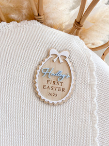 Personalised 'First Easter 2025' Acrylic Plaque (Bow) - Acrylic Name