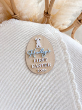 Load image into Gallery viewer, Personalised &#39;First Easter 2025&#39; All-Acrylic Plaque (Bunny)