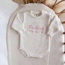 Load image into Gallery viewer, Personalised &#39;First Easter&#39; Lamb Long Sleeve Knit Romper - Milk