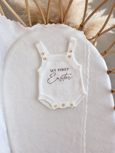 'My First Easter' Singlet Knit Romper Bundle - Milk