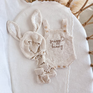 'Snuggle Bunny' Singlet Knit Romper Bundle - Honey