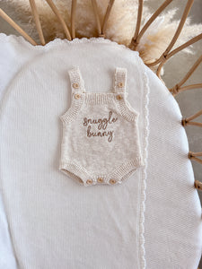 'Snuggle Bunny' Singlet Knit Romper Bundle - Honey