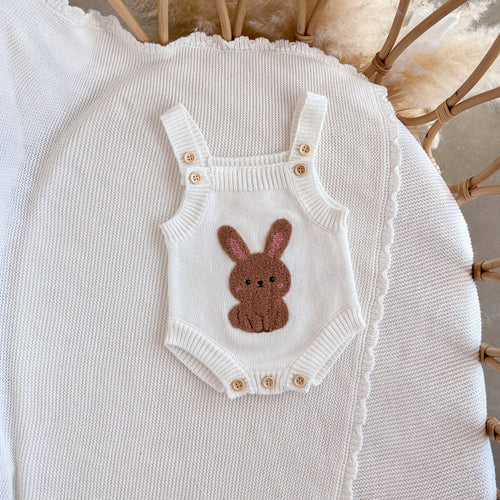 Bouclé Bunny Singlet Knit Romper