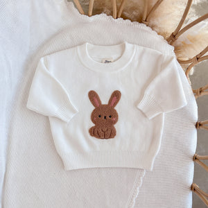 Bouclé Bunny Knit Sweater