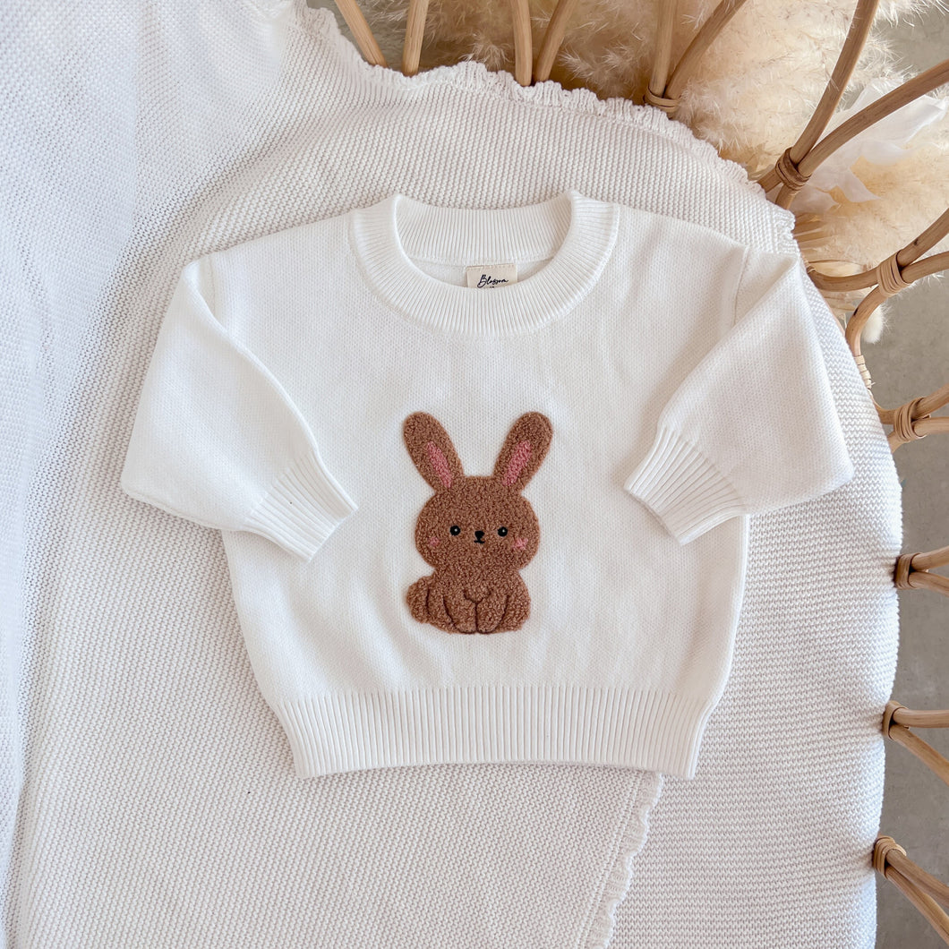 Bouclé Bunny Knit Sweater