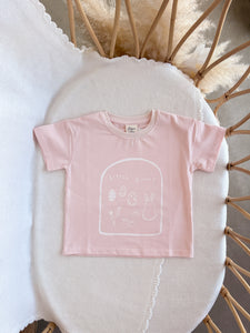 'Little Bunny' Slouch Romper OR Tee - Peach (NB-7Y)