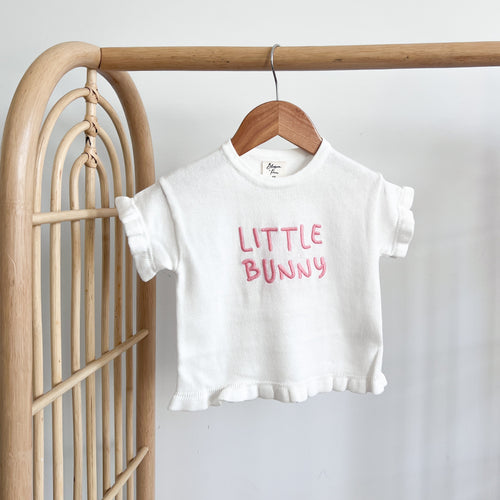 'Little Bunny' Oversized Tee - Pink Frill