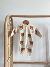 Load image into Gallery viewer, Easter Knit Brown Bear Romper