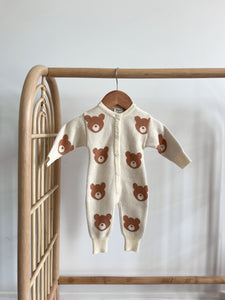 Easter Knit Brown Bear Romper