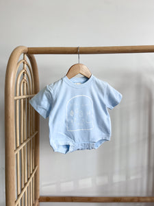 'Little Bunny' Slouch Romper OR Tee - Blue (NB-7Y)