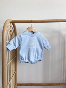 'Little Bunny' Long Sleeve Bubble Romper - Blue