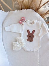 Load image into Gallery viewer, Bouclé Bunny Long Sleeve Knit Romper