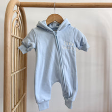 Load image into Gallery viewer, &#39;Little Bunny&#39; Hoodie Zip Romper - Blue